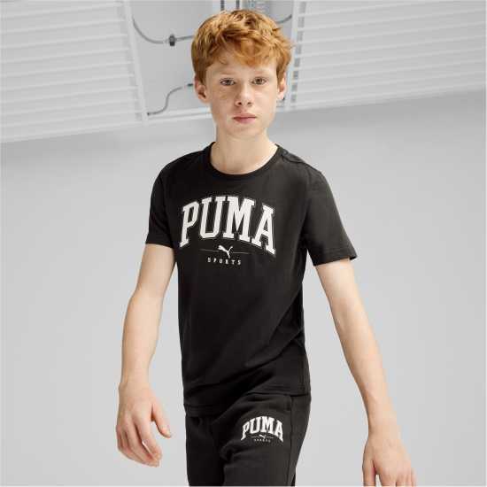 Детски тениски и фланелки Puma Squad Big Graphic Tee B T-Shirt Unisex Kids Черно Пума Puma Squad Big Graphic Tee B T-Shirt Unisex Kids Черно Пума Детски тениски и фланелки