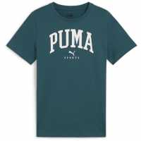 Puma Squad Big Graphic Tee B T-Shirt Unisex Kids Зелено Детски тениски и фланелки
