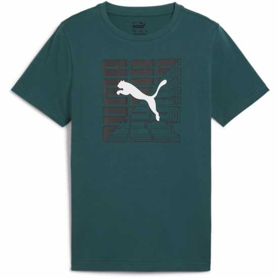 Puma Graphics Tee 1 B T-Shirt Unisex Kids Зелено Детски тениски и фланелки