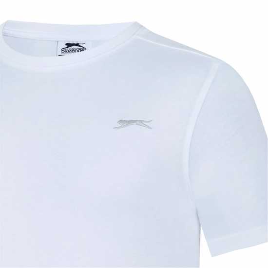 Slazenger Мъжка Тениска Plain T Shirt Mens White Мъжко облекло за едри хора