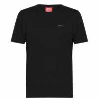 Slazenger Мъжка Тениска Plain T Shirt Mens Black Мъжко облекло за едри хора