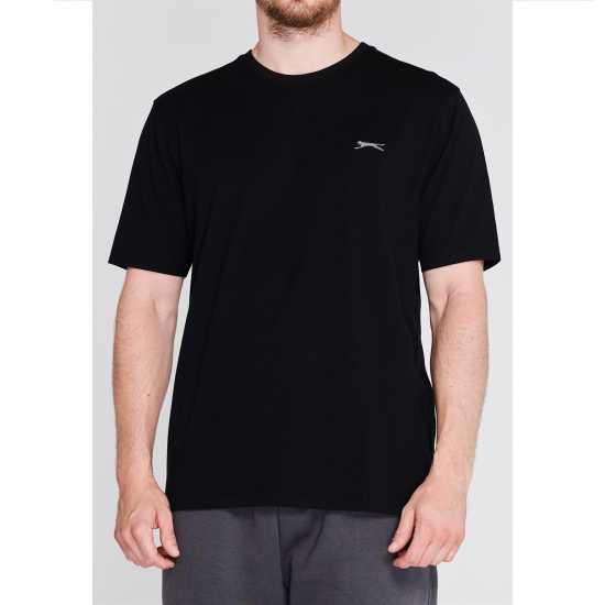 Мъжки тениски и фланелки Slazenger Мъжка Риза Plain T-Shirt Mens Черно Slazenger Мъжка Риза Plain T-Shirt Mens Черно Мъжки тениски и фланелки