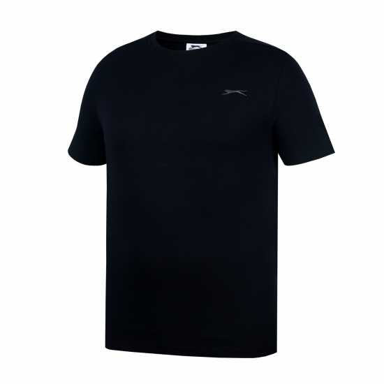 Slazenger Мъжка Тениска Plain T Shirt Mens Black Мъжко облекло за едри хора