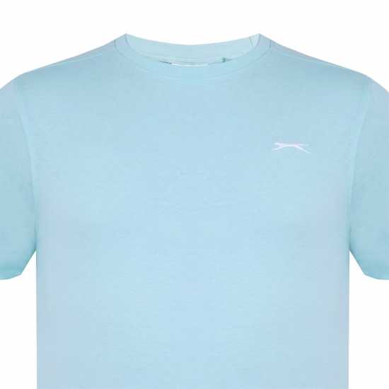 Slazenger Мъжка Тениска Plain T Shirt Mens Light Blue Мъжко облекло за едри хора