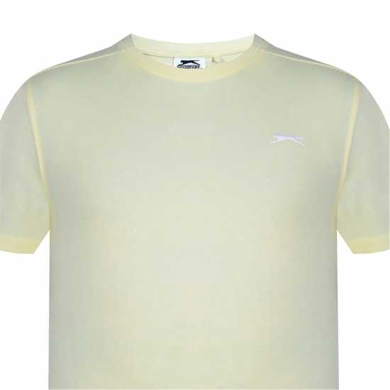 Slazenger Мъжка Тениска Plain T Shirt Mens Pastel Yellow Мъжко облекло за едри хора