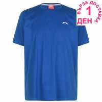 Slazenger Мъжка Тениска Plain T Shirt Mens Royal Blue Мъжко облекло за едри хора