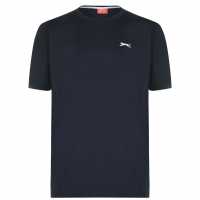 Slazenger Мъжка Риза Plain T-Shirt Mens Морска синьо Мъжко облекло за едри хора