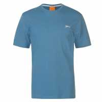 Slazenger Мъжка Риза Plain T-Shirt Mens Деним Марл Мъжко облекло за едри хора