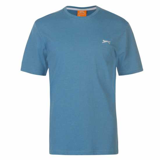 Slazenger Мъжка Тениска Plain T Shirt Mens Denim Marl - Мъжко облекло за едри хора