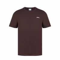 Slazenger Мъжка Риза Plain T-Shirt Mens Chocolate Brown Мъжки тениски и фланелки