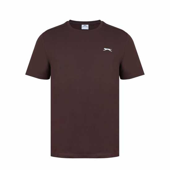 Slazenger Мъжка Риза Plain T-Shirt Mens Chocolate Brown Мъжки тениски и фланелки