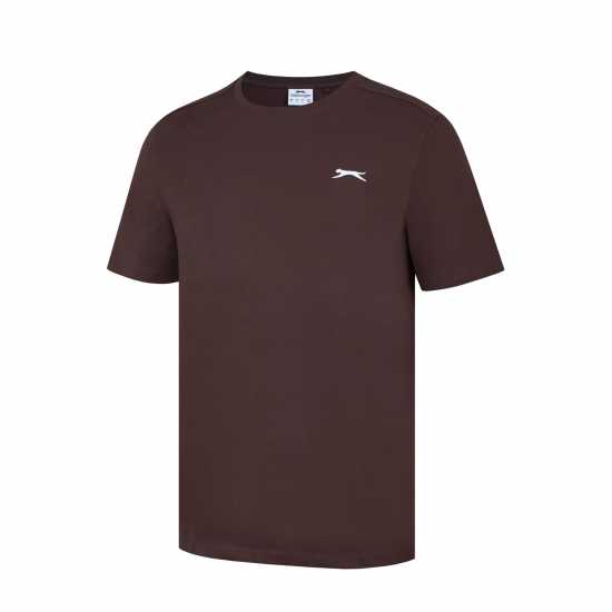 Slazenger Мъжка Риза Plain T-Shirt Mens Chocolate Brown Мъжки тениски и фланелки