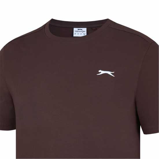 Slazenger Мъжка Риза Plain T-Shirt Mens Chocolate Brown Мъжки тениски и фланелки