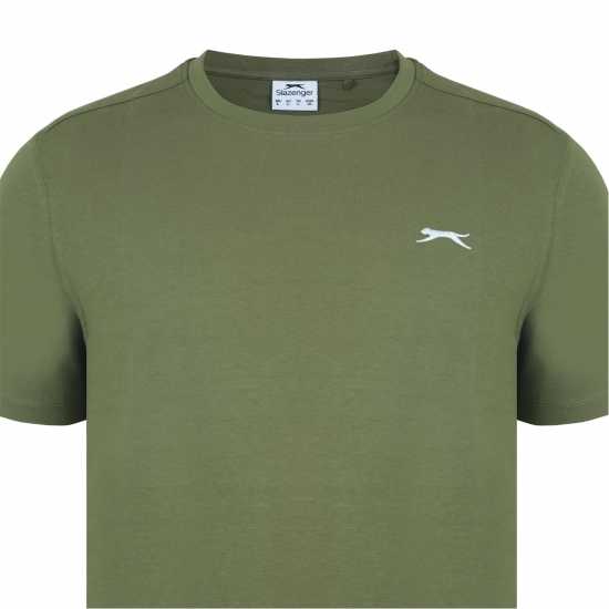 Slazenger Мъжка Риза Plain T-Shirt Mens Khaki Мъжки тениски и фланелки