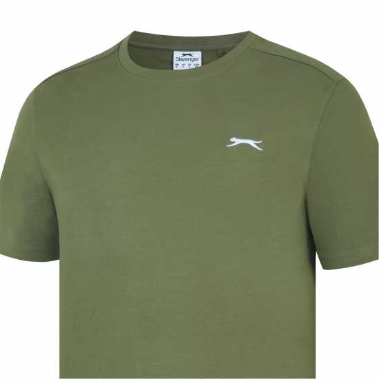 Slazenger Мъжка Риза Plain T-Shirt Mens Khaki Мъжки тениски и фланелки