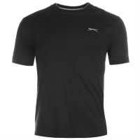 Slazenger Мъжка Тениска Tipped T Shirt Mens Black Мъжко облекло за едри хора