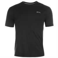 Slazenger Мъжка Тениска Tipped T Shirt Mens Черно Мъжко облекло за едри хора