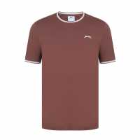Slazenger Мъжка Тениска Tipped T Shirt Mens Капучино 