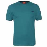 Slazenger Мъжка Тениска Tipped T Shirt Mens Teal Blue Мъжко облекло за едри хора