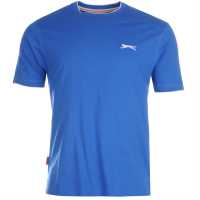 Slazenger Мъжка Тениска Tipped T Shirt Mens Royal Blue Мъжко облекло за едри хора