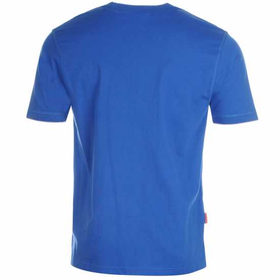 Slazenger Мъжка Тениска Tipped T Shirt Mens Royal Blue - Мъжко облекло за едри хора