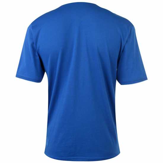 Slazenger Мъжка Тениска Tipped T Shirt Mens Royal Blue - Мъжко облекло за едри хора