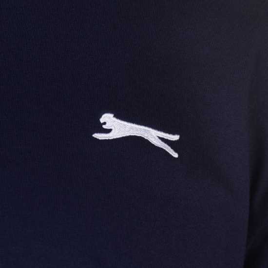 Slazenger Мъжка Тениска Tipped T Shirt Mens Морска синьо Мъжко облекло за едри хора