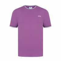 Slazenger Мъжка Тениска Tipped T Shirt Mens Глози 