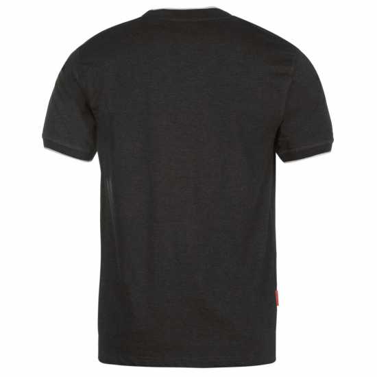 Slazenger Мъжка Тениска Tipped T Shirt Mens Charcoal Marl Мъжко облекло за едри хора