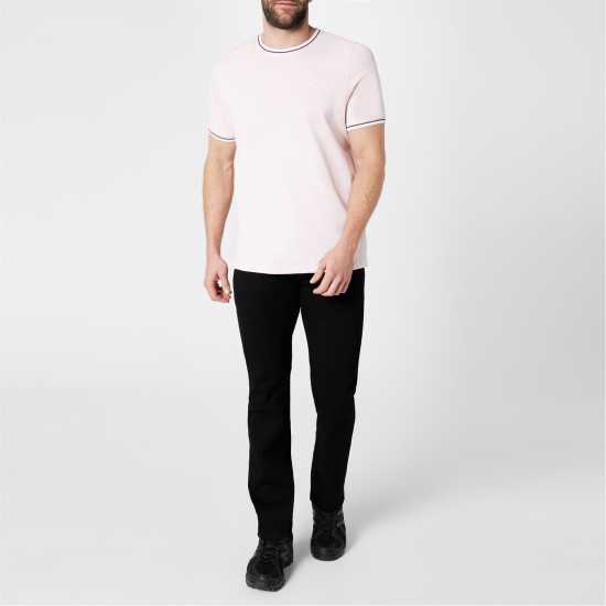 Slazenger Мъжка Тениска Tipped T Shirt Mens Pink Мъжко облекло за едри хора