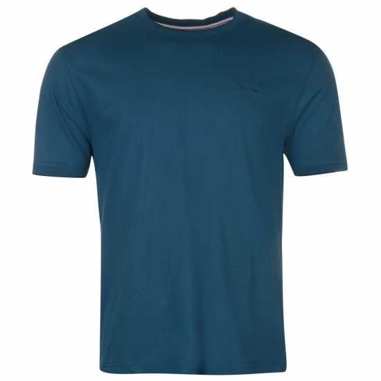 Slazenger Мъжка Тениска Tipped T Shirt Mens Moroccan Blue Мъжко облекло за едри хора