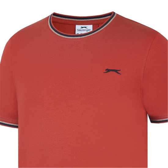 Slazenger Мъжка Тениска Tipped T Shirt Mens Moroccan Blue Мъжко облекло за едри хора