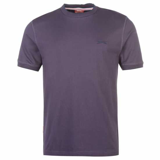 Slazenger Мъжка Тениска Tipped T Shirt Mens Dark Purple Мъжко облекло за едри хора