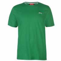 Slazenger Мъжка Тениска Tipped T Shirt Mens Bright Green Мъжко облекло за едри хора