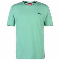 Slazenger Мъжка Тениска Tipped T Shirt Mens Lavender Мъжко облекло за едри хора