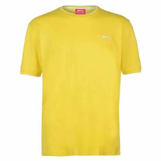 Slazenger Мъжка Тениска Tipped T Shirt Mens Cirrus Blue - Мъжко облекло за едри хора