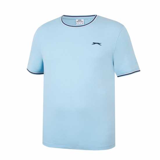 Slazenger Мъжка Тениска Tipped T Shirt Mens Сирус Синьо Мъжко облекло за едри хора