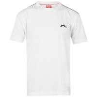 Slazenger Семпла Детска Тениска Plain T Shirt Junior Boys White Мъжки тениски и фланелки