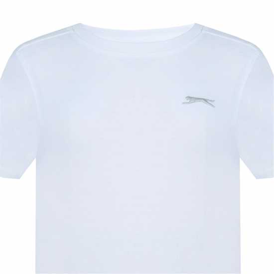 Slazenger Семпла Детска Тениска Plain T Shirt Junior Boys White Мъжки тениски и фланелки