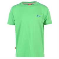 Slazenger Тениска Момчета Plain T Shirt Junior Boys Green Мъжки тениски и фланелки