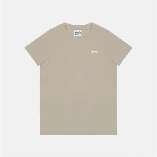 Slazenger Тениска Junior Boys Plain Tee Shirt Stone Детски тениски и фланелки