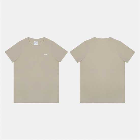 Slazenger Тениска Junior Boys Plain Tee Shirt Stone Детски тениски и фланелки