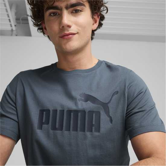Puma Мъжка Риза Ess Logo Tee (S) T-Shirt Mens Небесно сиво 