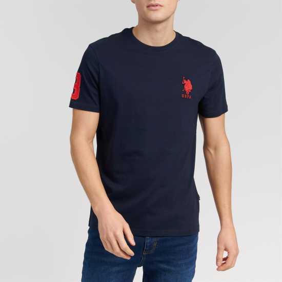 Us Polo Assn Тениска Large Short Sleeve T Shirt Navy/Red Мъжки ризи