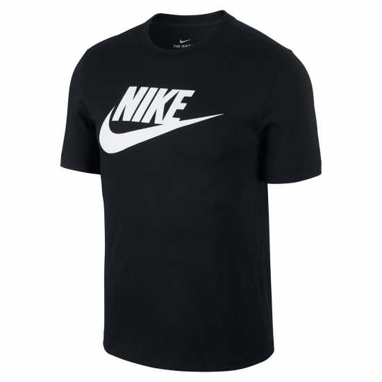 Nike Мъжка Риза Icon Futura T-Shirt Mens Черно/Бяло Nike Мъжка Риза Icon Futura T-Shirt Mens Черно/Бяло