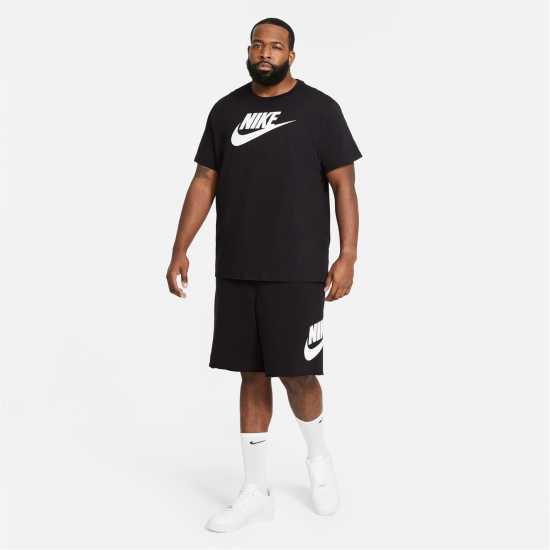 Nike Мъжка Риза Icon Futura T-Shirt Mens Черно/Бяло Nike Мъжка Риза Icon Futura T-Shirt Mens Черно/Бяло