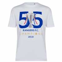 Мъжка Тениска Castore Rangers Fc Champion T Shirt Mens White Мъжко облекло за едри хора