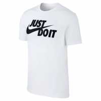 Nike Sportswear JDI Men's T-Shirt White/Black Мъжко облекло за едри хора