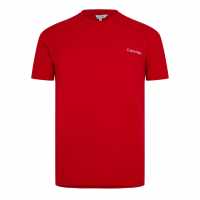 Calvin Klein Мъжка Тениска Core Logo T Shirt Mens Fierce Red Мъжки ризи
