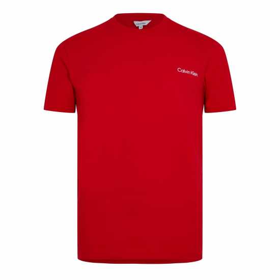 Calvin Klein Мъжка Тениска Core Logo T Shirt Mens Fierce Red Мъжки ризи